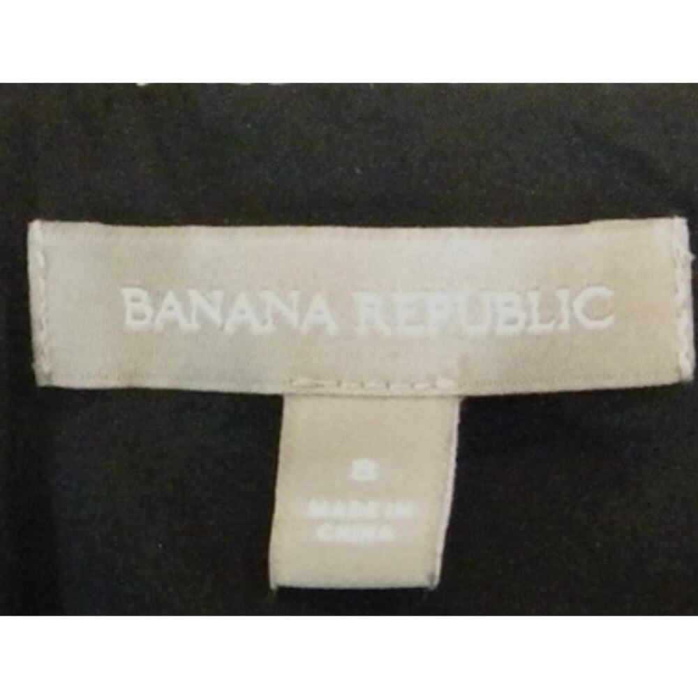Banana Republic Sheath Dress V-neck Woven Black White Work Classic Layer Size 8 - Picture 4 of 5